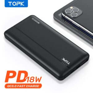 1 TOPK I1015P Quick Charge 3.0 10000mAh Power Bank USB Type C PD