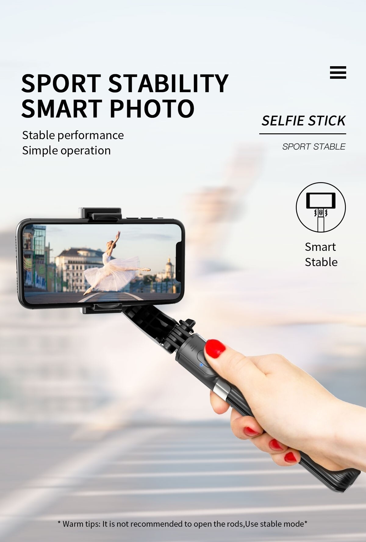 2 selfie stick gimbal stabilizers smartpho description 2