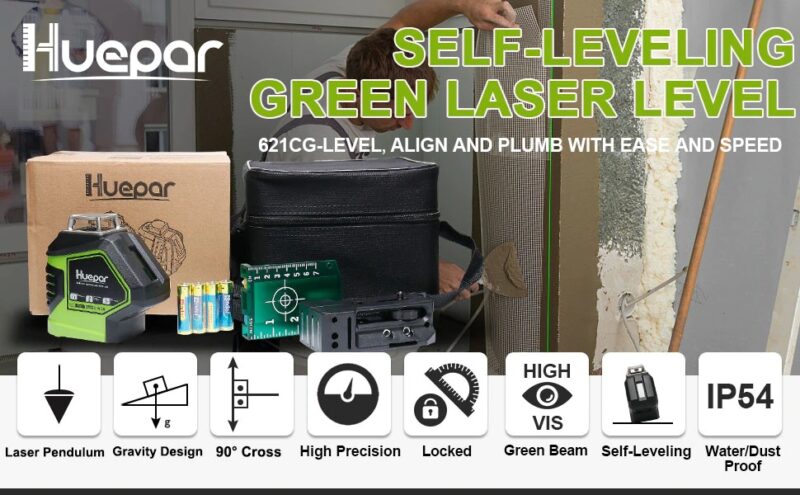 3 huepar green beam laser level with 2 plu description 11