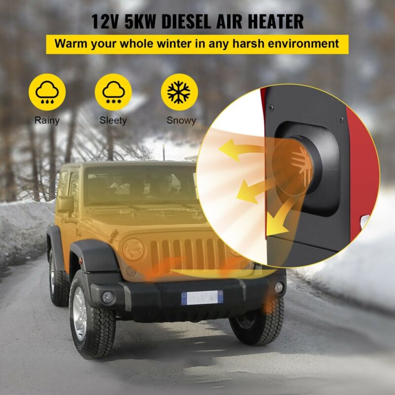 Суха дизелова печка за кола Vevor GC-61, Мощност 5kW, Напрежение 12V, Нафтова, Подходяща за Бусове, Палатки, Камиони, Каравани - Image 6