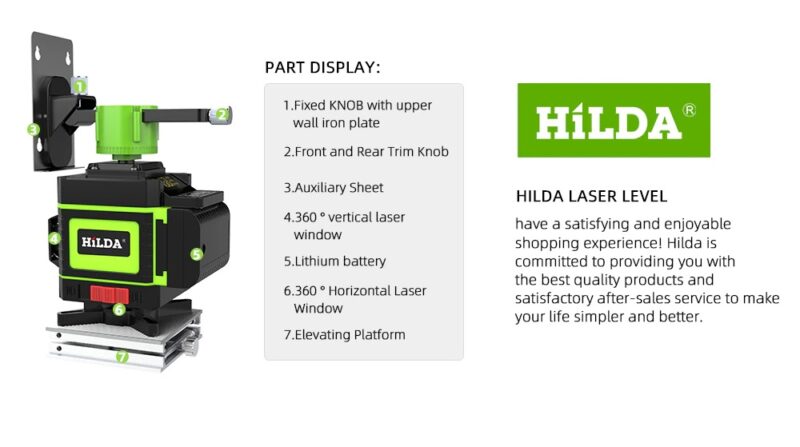 7 laser level 12 lines 3 d self leveling 36 description 18