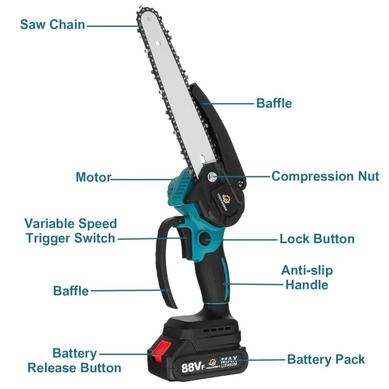 8 brushless electric chain saw 88 vf 8 inch main 1