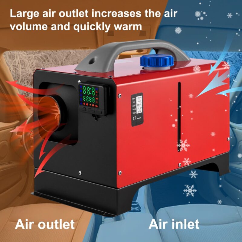 Суха дизелова печка за кола Vevor XMZ-D1, Мощност 8kW, Напрежение 12V, Резервоар 5 литра, Дистанционно управление - Image 8