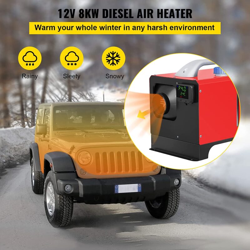 Суха дизелова печка за кола Vevor XMZ-D1, Мощност 8kW, Напрежение 12V, Резервоар 5 литра, Дистанционно управление - Image 10