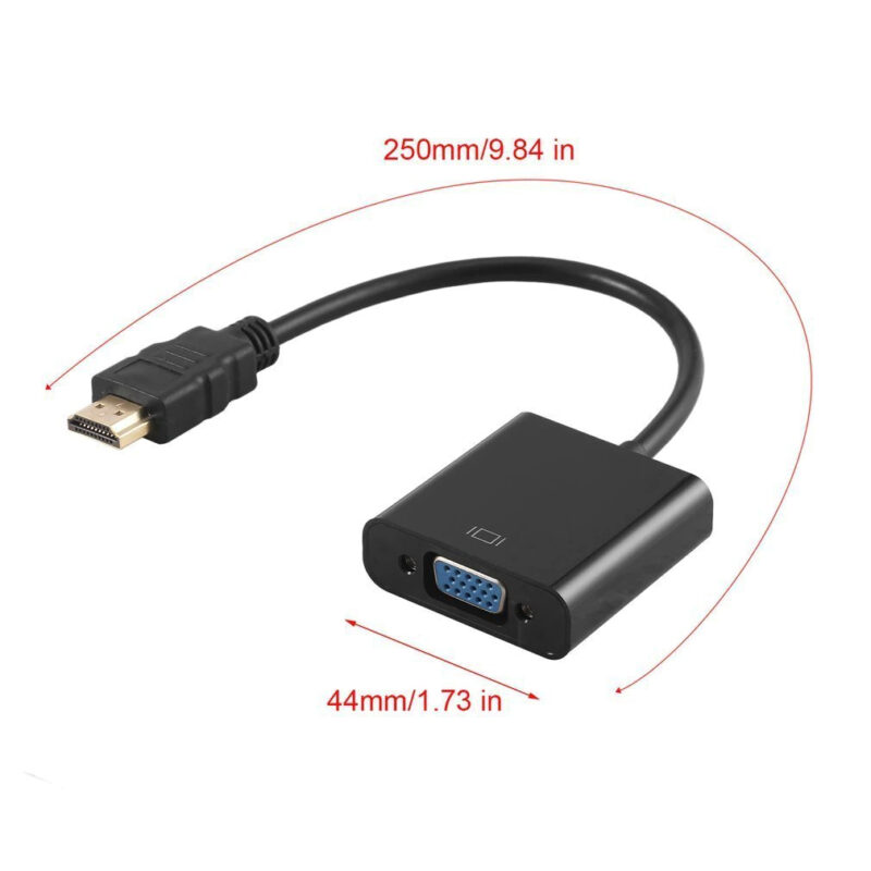 Преходник HDMI към VGA Jiafen CL-2530, За връзка с Компютър, Лаптоп, Монитор, Таблет, PS4, Mac, Проектор, 1080P, Кабел, Дължина 25 см. - Image 3
