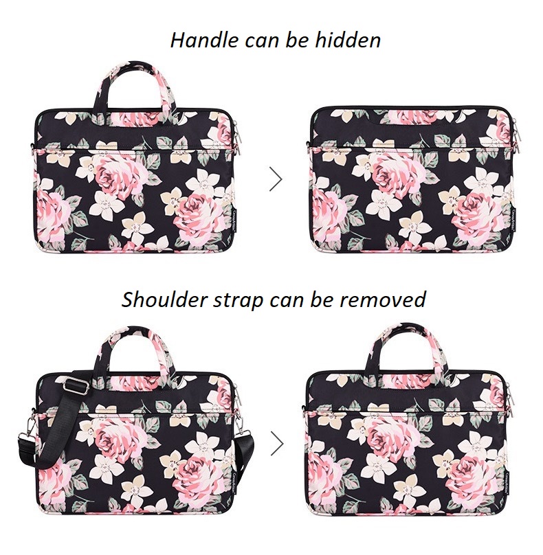 Удобства при носене Чантата разполага с две къси дръжки, които могат да се прибират в пригодени за целта джобове