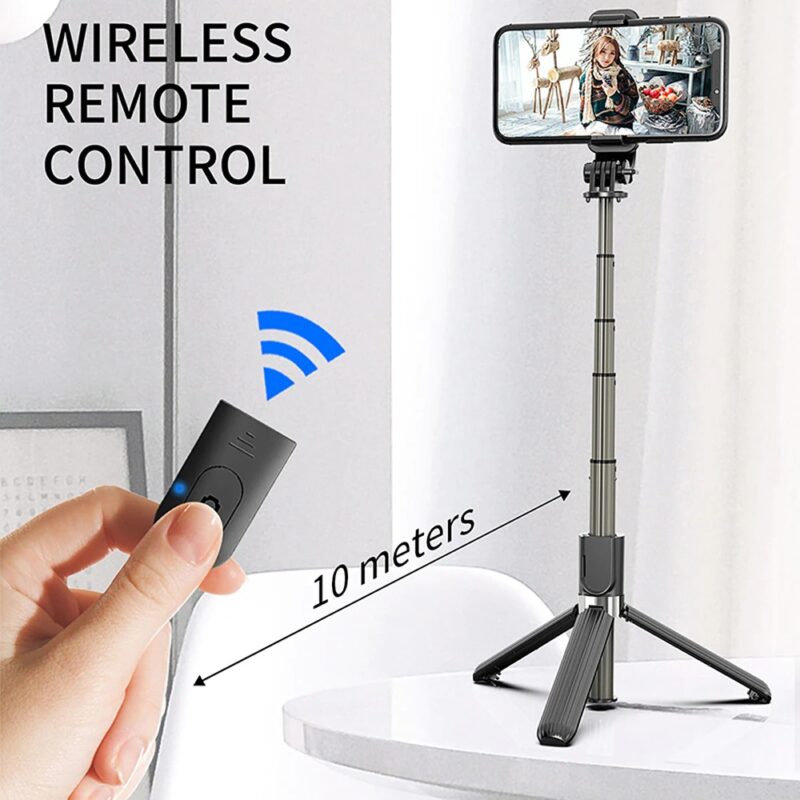 Безжичен bluetooth селфи стик Earldom ET-ZP25BG, Ротация 360°, Обхват до 10 м, Телескопична дръжка, Черен, Размер с максимална дължина 70 см, Тегло 150 гр. - Image 4