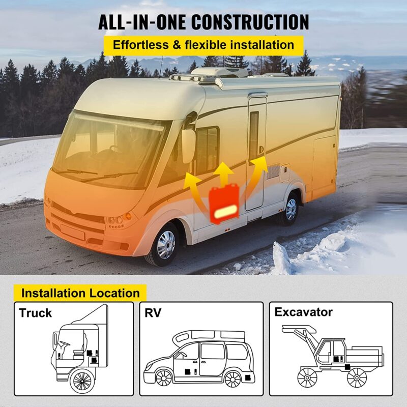 Суха дизелова печка за кола Vevor WF4501-B, Мощност 8kW, Напрежение 12V, Резервоар за гориво 5 литра, Преносима - Image 7
