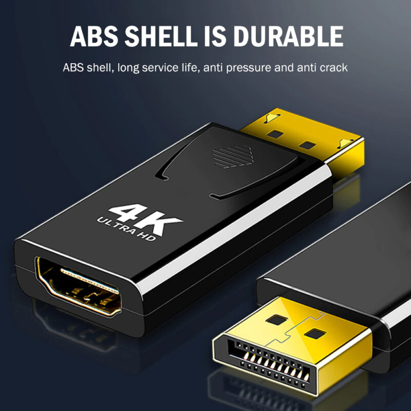 Преходен адаптер Jiafen WL51, DisplayPort към HDMI, Резолюция 4К, Подходящ за Компютър, Лаптоп, Таблет, Проектор, Монитор, Цифров видео и аудио сигнал - Image 7