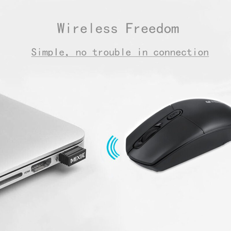 Мишка Mixie R-520721, Безжична, USB, 4D, 2.4GHz, 4 бутона, Резолюция 800/1200/1600 DPI, Обхват до 10 метра, Режим на пестене на енергия, Plug & Play, Черен - Image 4