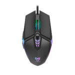 Мишка Moveteck TG-7210716, Геймърска, Цветна подсветка, Оптична, 6D, Свързаност USB, 6 Бутона, Резолюция  1000 / 1200 / 1800 / 2400 DPI, Дължина на кабела 1.5m, Plug & Play Цвят, Черен