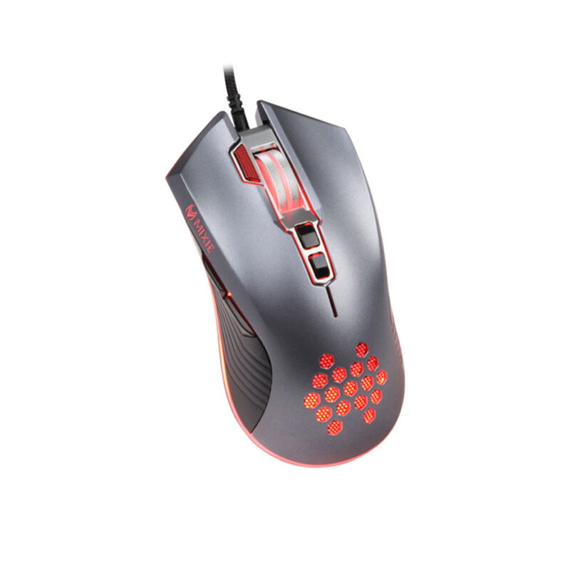 Мишка Mixie M10-728, Геймърска, RGB подсветка, Оптична, 8D, Свързаност USB, 8 Бутона, Резолюция  1200/1600/2400/3200/4800 DPI, Дължина на кабела 1.5m, Сив - Image 3