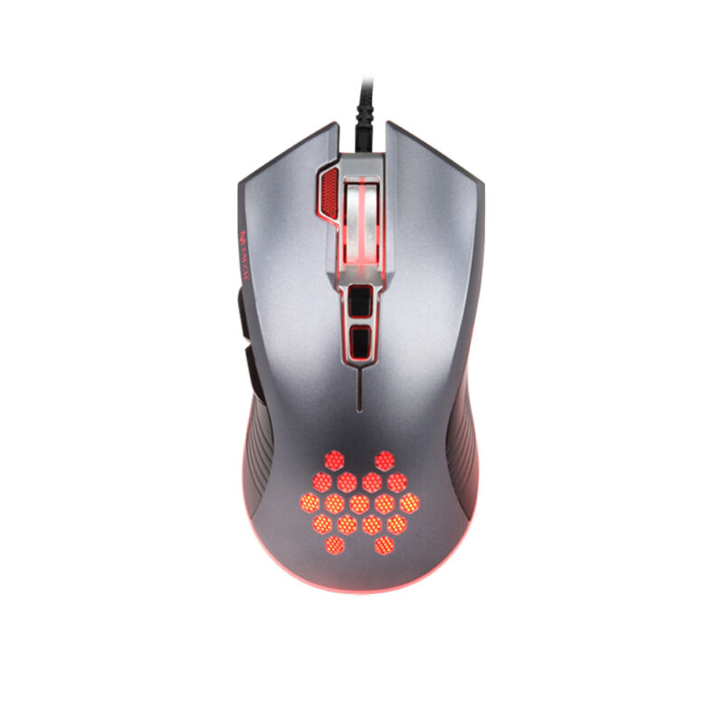 Мишка Mixie M10-728, Геймърска, RGB подсветка, Оптична, 8D, Свързаност USB, 8 Бутона, Резолюция  1200/1600/2400/3200/4800 DPI, Дължина на кабела 1.5m, Сив - Image 2