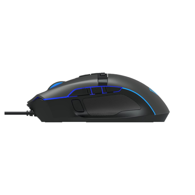 Мишка Aula F808-745, Геймърска, RGB подсветка, Оптична, 10D, Свързаност USB, 10 Бутона, Резолюция 800/1200/1600/2400/4200 DPI, Дължина на кабела  1.5m, Черен - Image 3