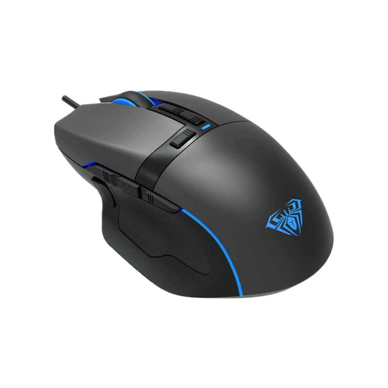 Мишка Aula F808-745, Геймърска, RGB подсветка, Оптична, 10D, Свързаност USB, 10 Бутона, Резолюция 800/1200/1600/2400/4200 DPI, Дължина на кабела  1.5m, Черен - Image 2