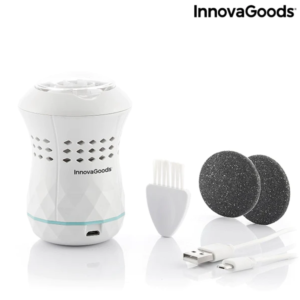 Комплектът включва: Електрическа пила за пети InnovaGoods-V225 Четка за почистване Micro USB кабел за зареждане Резервна пила