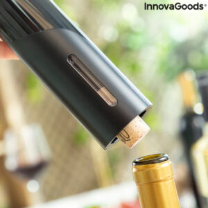 Има допълнителен нож за разряване на фолио, вакуум стопер във формата на тапа и аератор за наливане на вино в чаши и бутилки.