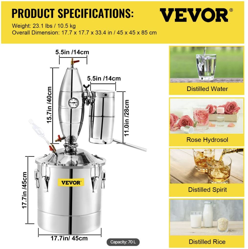 казан за ракия 70 литра размери