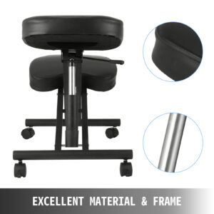 Ергономичният стол Vevor-G257 е изработен от висококачествени, дунапрен, PVC пластмаса и неръждаема стомана.