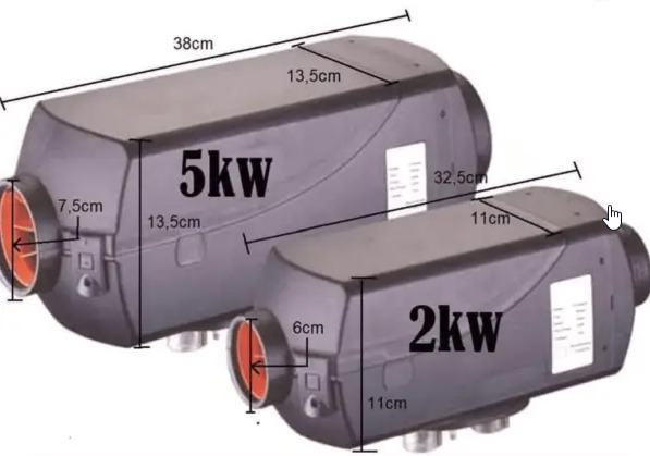 разлики в размерите на сухите дизелови печки