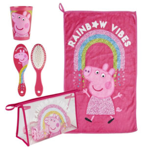 Детски несесер с принадлежности Peppa Pig Rainbow Vibes Пепа пиг с включена четка чаша и чанта