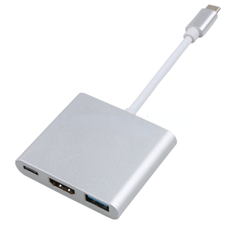 3 в 1 Адаптер Jiafen FH43 конвертира USB-C към USB 3.1, HDMI, и USB-C.