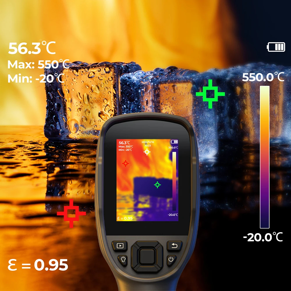 Термокамера за откриване на течове и инспекции с измерване на градуси от - 20 градуса до 550 градуса по целзий