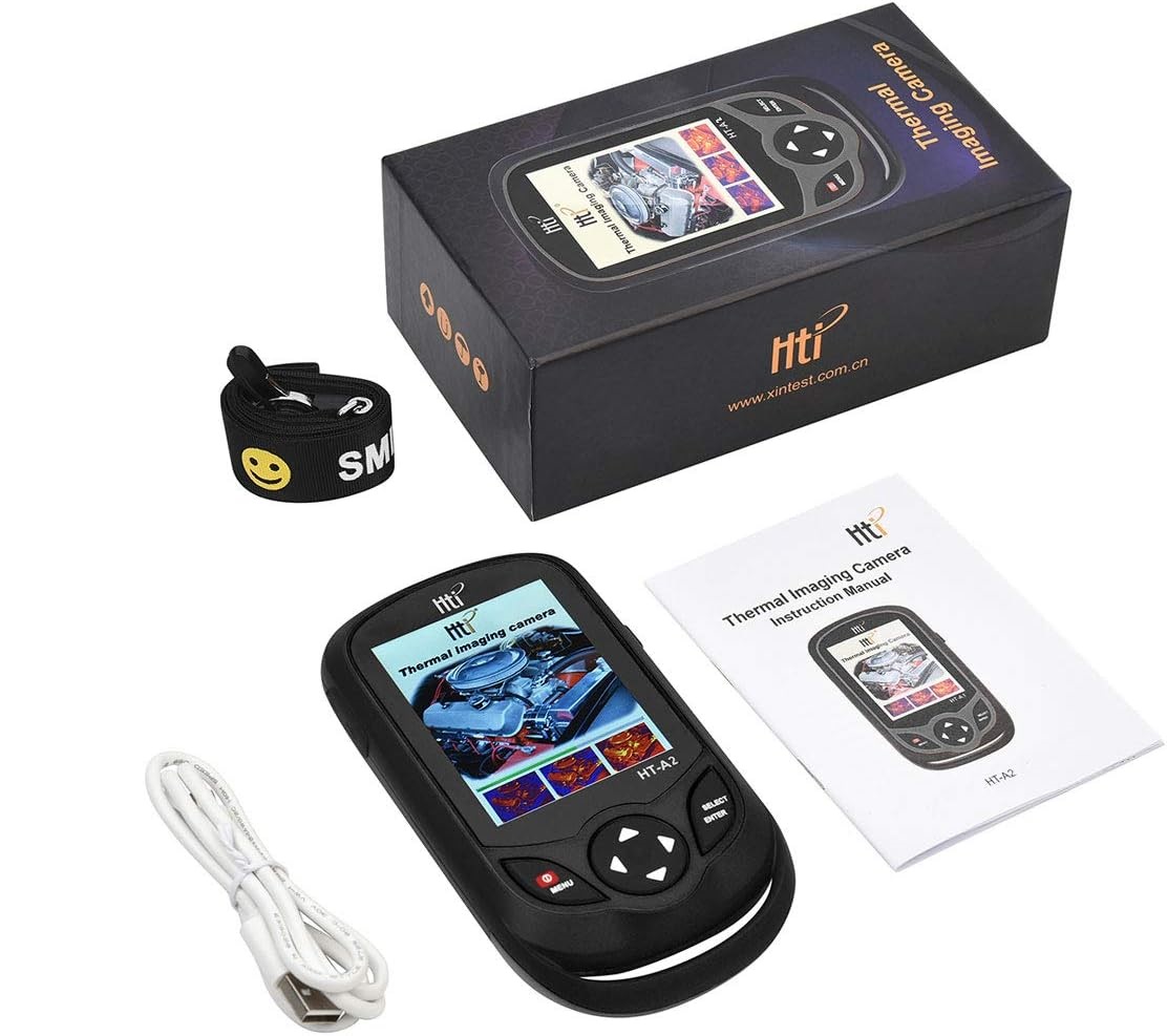 В опаковката са включени: Термовизионна камера Hti HT-A2 USB кабел Адаптер за зареждане 220V Лента Инструкции за употреба