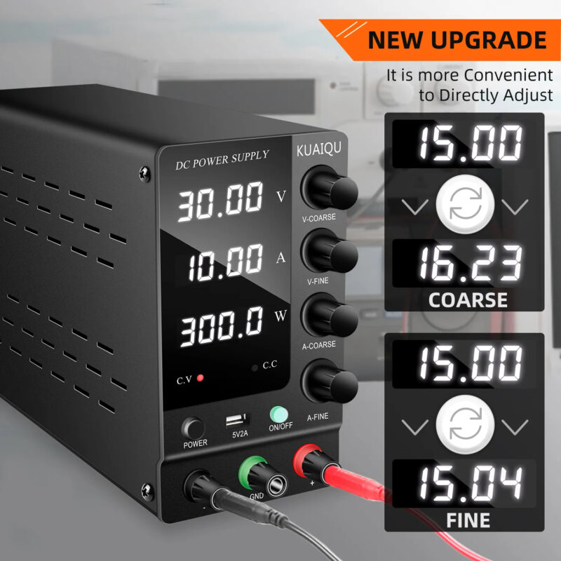Лабораторен захранващ блок KUAIQU AN205-SPS, Импулсен, 32V 6A, 30V 10A, 60V 5A - Image 5