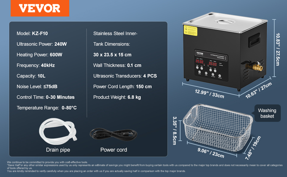 10L ultrasonic cleaner a100 1.11 pt