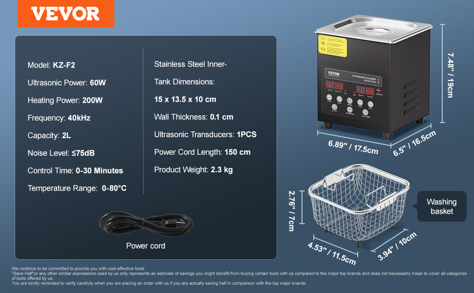 2L ultrasonic cleaner a100 1.11 pt