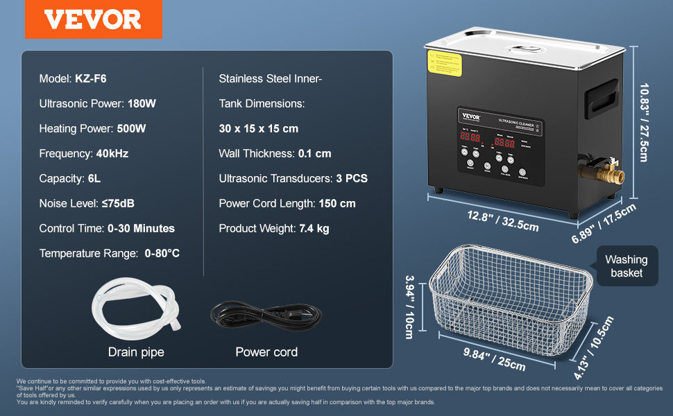 6L ultrasonic cleaner a100 1.11 pt