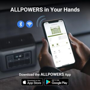 Контролирайте Allpowers R1500 чрез приложението ALLPOWERS с Bluetooth и WiFi връзка.