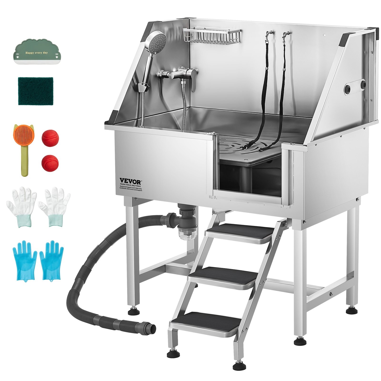 Вана за къпане на куче VEVOR на топ цена За груминг с максимална товароносимост до 100 кг