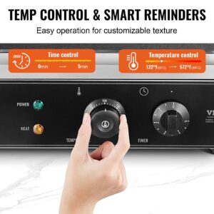 Контролен панел на VEVOR HT-10 с термостат (50°C–300°C) и таймер до 5 минути.