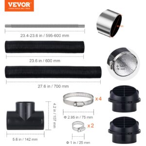 6 Комплект тръби за суха дизелова печка Vevor DH2358