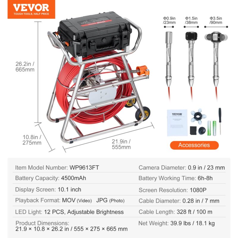 технически характеристики на VEVOR WP9613FT
