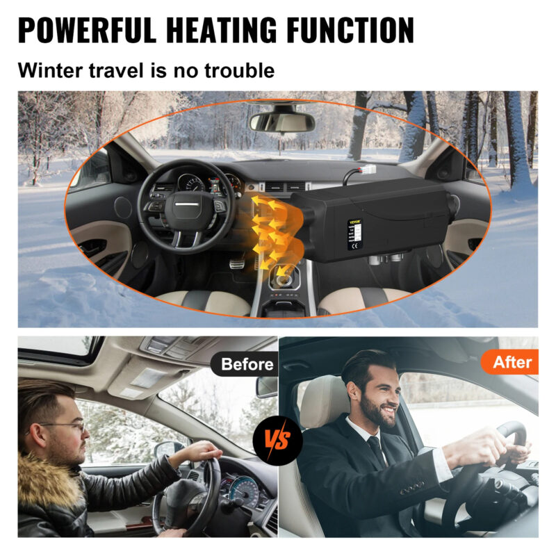 Суха дизелова печка с 4 изхода VEVOR WF-5001, Мощност 8 kW, Резервоар 10 л, Напрежение 12V - Image 7