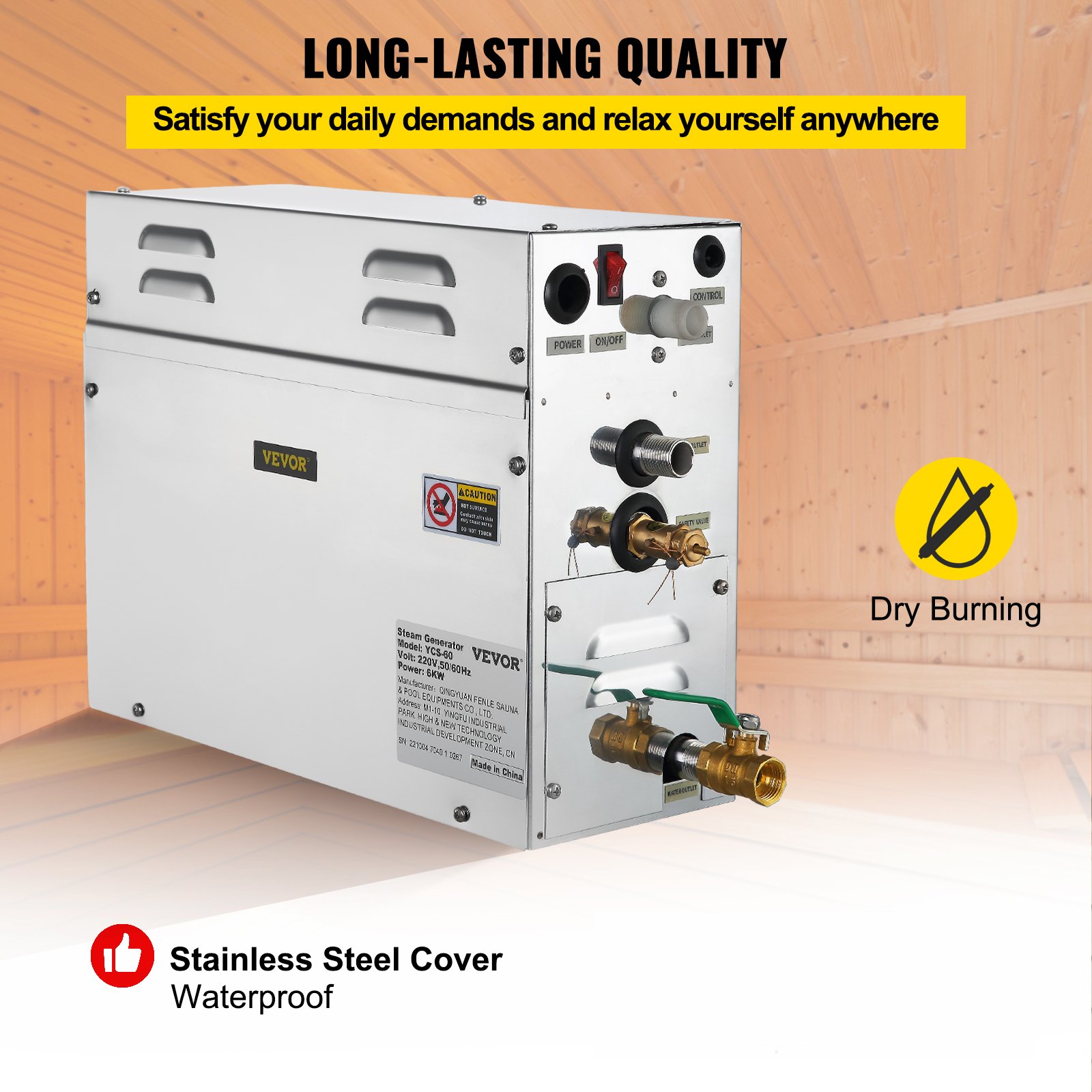 Издръжлив корпус от неръждаема стомана – Устойчива конструкция, осигуряваща дълъг живот и надеждна работа.