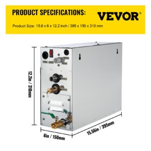 Размери на парогенератора VEVOR VV-SG – Компактни размери 395 x 150 x 310 мм за лесно монтиране и спестяване на пространство.