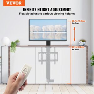 Електрическа стойка за телевизор VEVOR OK618-A700 с дистанционно управление и регулируема височина от 970 mm до 1670 mm.