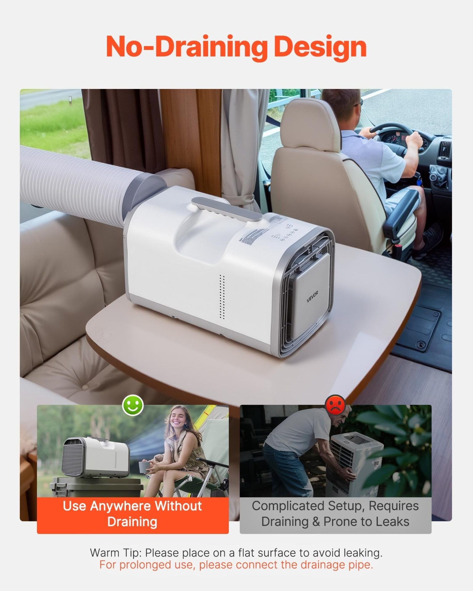 Климатик за палатка VEVOR S03 Pro, Мощност 530W, DC 24V захранване, Режими охлаждане, сън, вентилатор, обезвлажняване - Image 3