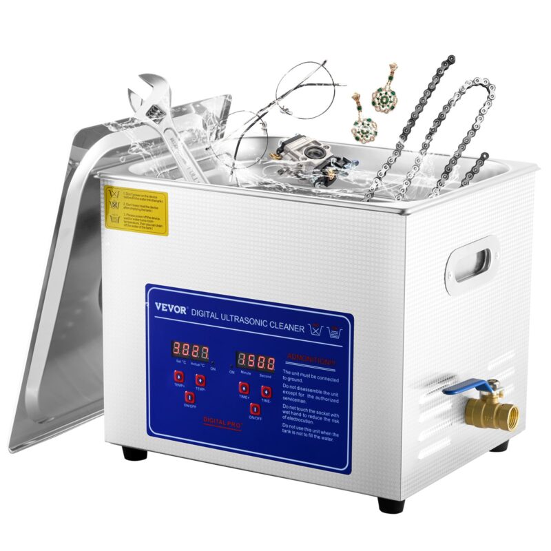 Ултразвукова вана Vevor JPS-40A ⚡️ За бижута, дюзи, авточасти, метали