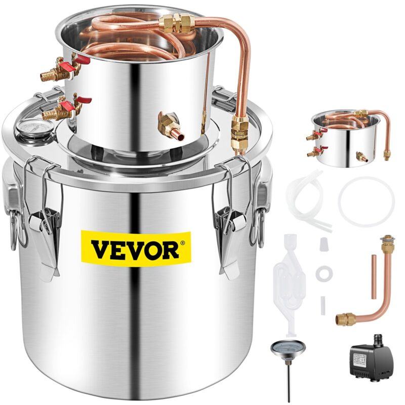 Казан за ракия VEVOR PL9831-50 от неръждаема стомана Подходящ за ракия, водка и други видове алкохол