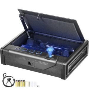 Биометрична кутия за пистолет VEVOR SS-SQH01 с пръстов отпечатък и ключ