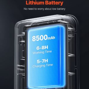 Литиево-йонна батерия с капацитет 8500 mAh на камерата за инспекция на канали и тръби VEVOR WP9604B с време за работа до 8 часа