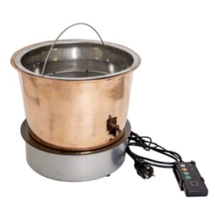 Меден казан за ракия с поставена неръждаема кошница