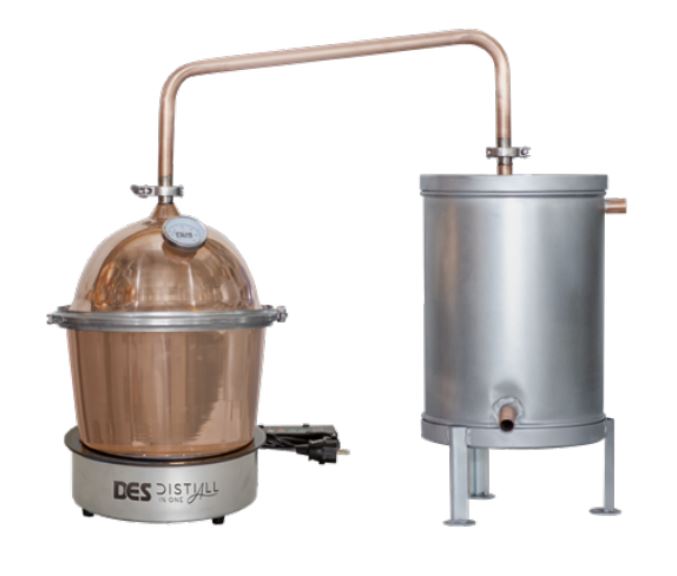 Сръбски електрически меден казан за ракия DES с обем 10 литра и охладител с вградена серпентина
