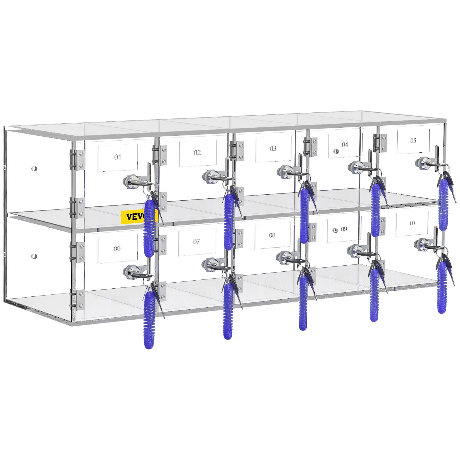 Шкаф за мобилни телефони VEVOR YKL-10M, 10 отделения, За стенен монтаж или свободно поставяне, Плексиглас с висока устойчивост - Image 8