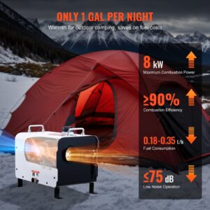 VEVOR ZM8006 суха дизелова печка – отопление с мощност 8 kW и ефективност над 90%